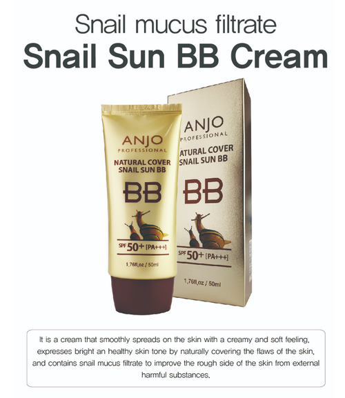 KOREAN COSMETIC Anjo Snail Natural Cover Sun BB Cream (spf 50+, Pa+++) 50ml
