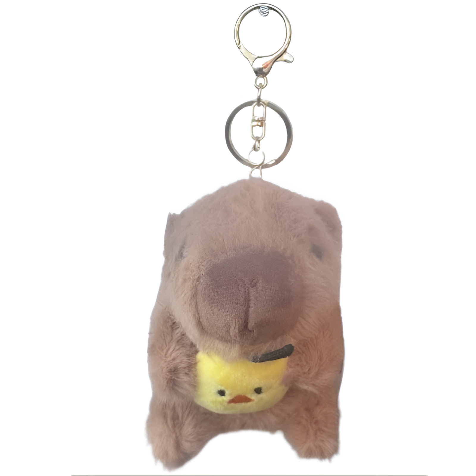 Cute Capybara Plush Keychain with Chick – Soft Kawaii Bag Charm for Backpack & Gifts